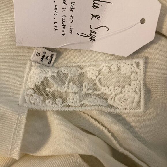 NWT Sadie & Sage Shorts Women Sz S White Twill Cotton Stretch‎ Belted Paperbag - Picture 6 of 12